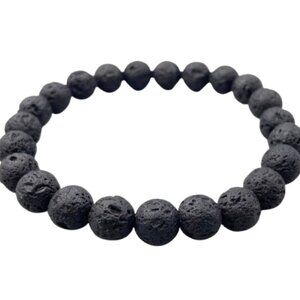 Black Lava Beaded Bracelet 6mm NWT (MJW016)